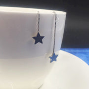 ピアス アメリカンピアス ロングピアス チェーンピアス レディース 女性 アクセサリー 揺れる パール調 フェイクパール スター 星 シンプル シルバーカラー 上品 きれいめ お洒落 おしゃれ かわいい 普段使い パーティ お出かけ 耳飾り ギフト プレゼント 婦人用