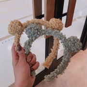 カチューシャ ヘアバンド ヘッドアクセサリー レディース ヘアアクセサリー 耳付き クマ耳 もこもこ ふわふわ ボア やわらか 無地 髪飾り 大人可愛い かわいい キュート ヘアアレンジ おしゃれ カジュアル 婦人 女性 普段使い 女性 ピンク イエロー グリーン グレー ブラウン 茶