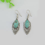 ピアス フックピアス レディース 女性 アクセサリー アジアン エスニック リーフ型 ターコイズブルー おしゃれ 可愛い 普段使い お出かけ ギフト プレゼント 婦人用