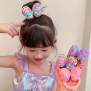 ヘアゴム 髪ゴム キッズ 子ども用 子供用 女の子 ヘアアクセサリー ファッション雑貨 ちょうちょ 蝶 バタフライ 飾り付き スパンコール ピンク ホワイト イエロー カラフル ポップ ガーリー 可愛い キュート