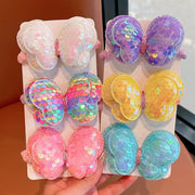 ヘアゴム 髪ゴム キッズ 子ども用 子供用 女の子 ヘアアクセサリー ファッション雑貨 ちょうちょ 蝶 バタフライ 飾り付き スパンコール ピンク ホワイト イエロー カラフル ポップ ガーリー 可愛い キュート