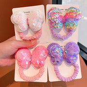 ヘアゴム 髪ゴム キッズ 子ども用 子供用 女の子 ヘアアクセサリー ファッション雑貨 ちょうちょ 蝶 バタフライ 飾り付き スパンコール ピンク ホワイト イエロー カラフル ポップ ガーリー 可愛い キュート