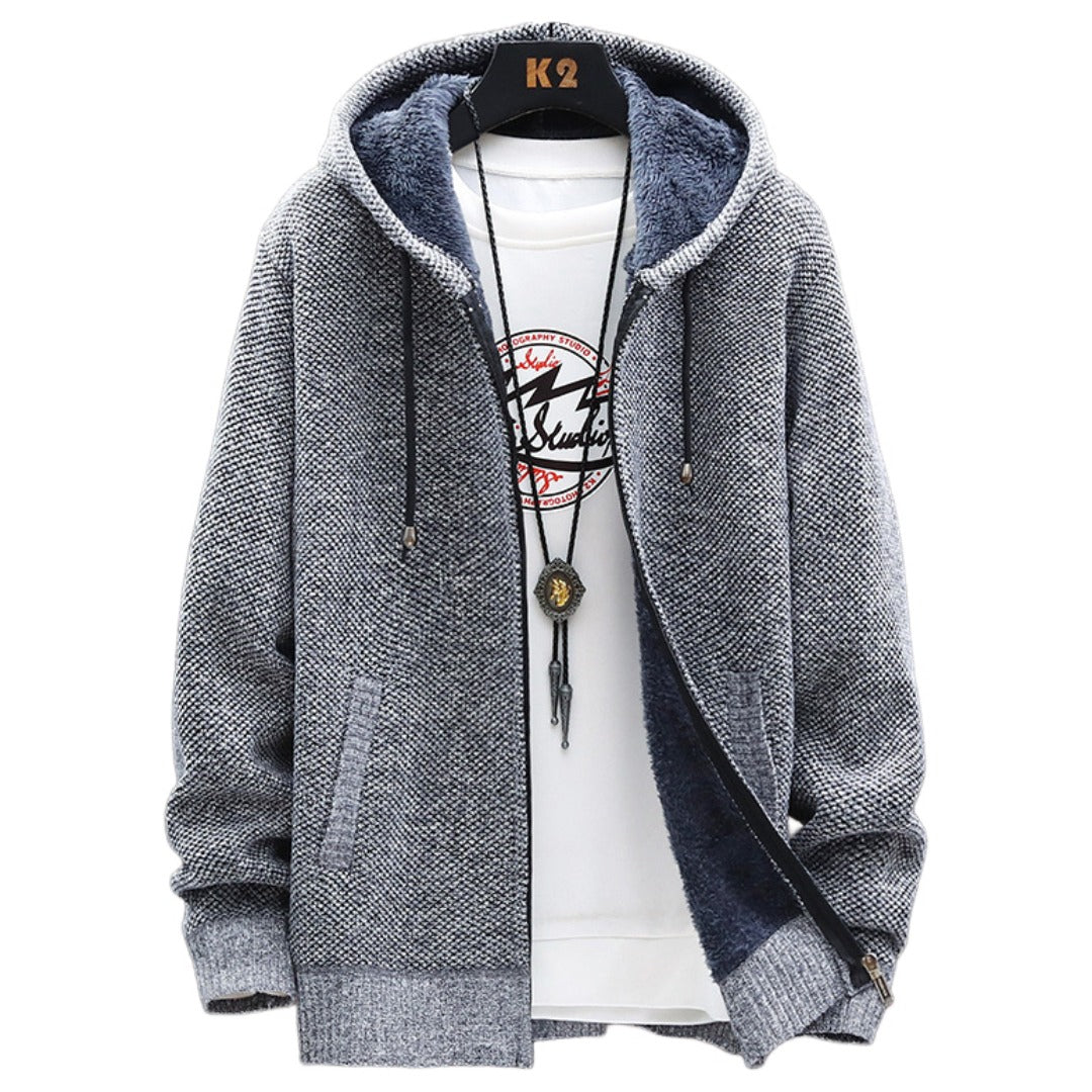 パーカー 長袖 メンズ アウター ジップアップ 裏起毛 裏ボア 厚手 モコモコ 紐付きフード 男性用 上着 羽織り 大きいサイズあり ファスナー 防寒 寒さ対策 暖かい あったか カジュアル 普段着 デイリー 外出 お出掛け M L XL 2XL 3XL