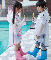 レインコート フード付き キッズ ジュニア ベビー 子供 男の子 女の子 カッパ 雨合羽 雨がっぱ ボタン テールカット タッセル とんがり帽子 レインウェア レインポンチョ 雨具 シンプル クリア おしゃれ 女児 男児 子ども用 こども用