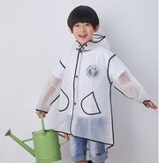レインコート フード付き キッズ ジュニア ベビー 子供 男の子 女の子 カッパ 雨合羽 雨がっぱ ボタン テールカット タッセル とんがり帽子 レインウェア レインポンチョ 雨具 シンプル クリア おしゃれ 女児 男児 子ども用 こども用