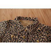 ジャケット デニムジャケット アウター 上着 キッズ 子供服 ベビー ヒョウ柄 長袖 ボタン おしゃれ かわいい かっこいい 男の子 女の子 カジュアル 着回し お出かけ