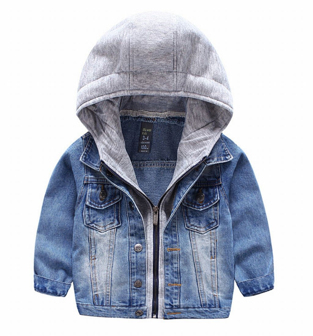 ジージャン Gジャン フード付きデニムジャケット ジーンズジャケット ジップアップ パーカー付き 子供服 こども服 アウター 春秋冬 男の子 女の子 男児 女児 キッズ 羽織り 上着 定番 カジュアル 100cm 110cm 120cm 130cm 140cm