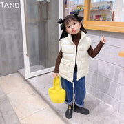 ベスト キッズ 子供用 男の子 女の子 アウター ダウン風 前開き ふわふわ あったか 暖かい 防寒 ポケット付き ファスナー カジュアル シンプル