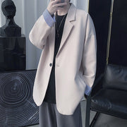 テーラードジャケット オーバーサイズ ビッグシルエット シングルボタン ブレザー アウター メンズ 羽織 カジュアル 男性用 無地 裏ストライプ ブラック ベージュ ブルー