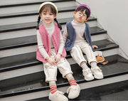 ボアベスト 子供用 ボアフリース ベスト 前開き キッズ ベビー モコモコ 起毛 秋冬 防寒 女の子 男の子 Vネック ノースリーブ ライナー 無地 あたたか 可愛い ピンク ブルー
