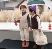 ボアベスト 子供用 ボアフリース ベスト 前開き キッズ ベビー モコモコ 起毛 秋冬 防寒 女の子 男の子 Vネック ノースリーブ ライナー 無地 あたたか 可愛い ピンク ブルー