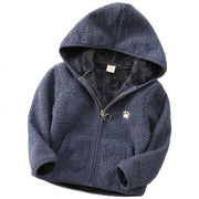 ボアフリースジャンパー ボアジャケット ボアパーカー キッズ ジュニア 子供服 女の子 男の子 アウター あったか 防寒 もこもこ フード付き ジップアップ 肉球 ワンポイント ブルゾン 暖かい ワンポイント 女児 男児 子ども こども