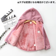 ボアフリースジャンパー ボアジャケット ボアパーカー キッズ ジュニア 子供服 女の子 男の子 アウター あったか 防寒 もこもこ フード付き ジップアップ 肉球 ワンポイント ブルゾン 暖かい ワンポイント 女児 男児 子ども こども