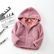 ボアフリースジャンパー ボアジャケット ボアパーカー キッズ ジュニア 子供服 女の子 男の子 アウター あったか 防寒 もこもこ フード付き ジップアップ 肉球 ワンポイント ブルゾン 暖かい ワンポイント 女児 男児 子ども こども