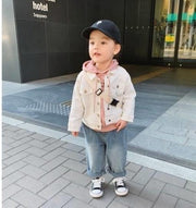 デニムジャケット Gジャン 子供 キッズ ベビー ジュニア 女の子 男の子 アウター 長袖 前ボタン 胸ポケット カジュアル 定番 お洒落 お出かけ 普段使い 子供服 ガールズ ボーイズ