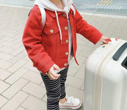 デニムジャケット Gジャン 子供 キッズ ベビー ジュニア 女の子 男の子 アウター 長袖 前ボタン 胸ポケット カジュアル 定番 お洒落 お出かけ 普段使い 子供服 ガールズ ボーイズ