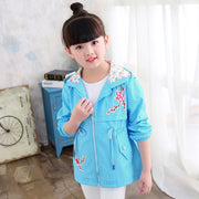 ウインドブレーカー カジュアルジャケット 110-160cm アウター キッズ 子供 女の子 長袖 ジップアップ フード 可愛い