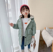 ダウン風コート 中綿入りコート 長袖 キッズ ジュニア 子供服 女の子 男の子 アウター フード付き ジップアップ スナップボタン ポケット付き 袖口リブ 上着 羽織り 防寒 防風 寒さ対策 暖かい あったか 冬 女児 男児 女子 男子 こども服 通園 通学 外出 お出掛け