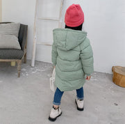 ダウン風コート 中綿入りコート 長袖 キッズ ジュニア 子供服 女の子 男の子 アウター フード付き ジップアップ スナップボタン ポケット付き 袖口リブ 上着 羽織り 防寒 防風 寒さ対策 暖かい あったか 冬 女児 男児 女子 男子 こども服 通園 通学 外出 お出掛け