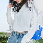 ラッシュガード ラッシュパーカー 長袖 レディース 女性 フェイスカバー 指穴 髪通し穴 フード UV 紫外線対策 夏 日焼け対策