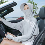 ラッシュガード ラッシュパーカー 長袖 レディース 女性 フェイスカバー 指穴 髪通し穴 フード UV 紫外線対策 夏 日焼け対策