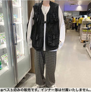 ベスト 前開き メンズ レディース ユニセックス  アウター Vネック 多機能ポケット チョッキ 便利 カジュアル アウトドア フィッシングベスト 釣り 大きいサイズあり ソリッドカラー 登山 キャンプ 散歩 手ぶら 外出 お出掛け  男女兼用 男性用 女性用