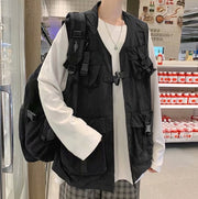 ベスト 前開き メンズ レディース ユニセックス  アウター Vネック 多機能ポケット チョッキ 便利 カジュアル アウトドア フィッシングベスト 釣り 大きいサイズあり ソリッドカラー 登山 キャンプ 散歩 手ぶら 外出 お出掛け  男女兼用 男性用 女性用
