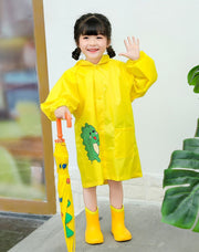 レインコート レインシューズ 2点セット 雨合羽 カッパ 長靴 レインブーツ ミドル丈 フラットヒール ぺたんこ キッズ ベビー 子供 子ども 雨具 レインウェア フード付 防水 撥水 防滑 滑り止め 前開き 着脱簡単 履きやすい くつ クツ レインガーター 視界キープ 視野確保 スナップボタン ポケット 恐竜 目立つ かわいい おしゃれ 女の子 男の子 こども 幼児 お出掛け