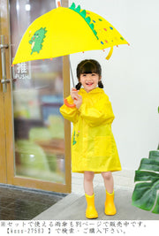 レインコート レインシューズ 2点セット 雨合羽 カッパ 長靴 レインブーツ ミドル丈 フラットヒール ぺたんこ キッズ ベビー 子供 子ども 雨具 レインウェア フード付 防水 撥水 防滑 滑り止め 前開き 着脱簡単 履きやすい くつ クツ レインガーター 視界キープ 視野確保 スナップボタン ポケット 恐竜 目立つ かわいい おしゃれ 女の子 男の子 こども 幼児 お出掛け
