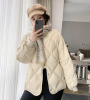 中綿ジャケット ジャンパー ノーカラー レディース 女性 婦人服 アウター 上着 ダウン風ジャケット キルティング スナップボタン 無地 単色 シンプル 大きいサイズ