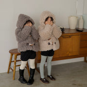 コート もこもこ ボア ジャケット アウター シープコート フリース ボリューム キッズ 子供服 女の子 男の子 シンプル 海外子供服 韓国子供服 モノトーン おしゃれ jam