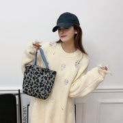 トートバッグ ハンドバッグ ミニトート ランチバッグ レディース 女性 メンズ 男性 ユニセックス 男女兼用 鞄 かばん コンパクト 小さめ ミニサイズ スナップボタン コーデュロイ 総柄 アニマル柄 ゼブラ柄 豹柄 レオパード ブラウン ホワイト カジュアル かわいい キュート