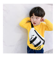 ボディバッグ キッズ 子供用 鞄 カバン 無地 斜めがけ ウエストバッグ かわいい おしゃれ デイリー カジュアル アウトドア お出かけ ギフト プレゼント 贈り物 白 黄色 赤 黒