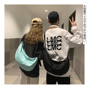 ショルダーバッグ 男女兼用 ユニセックス メンズ レディース 鞄 カバン かばん 大容量 斜め掛け 肩掛け ファスナー ポケット 無地 ブラック 黒 シンプル カジュアル 普段使い