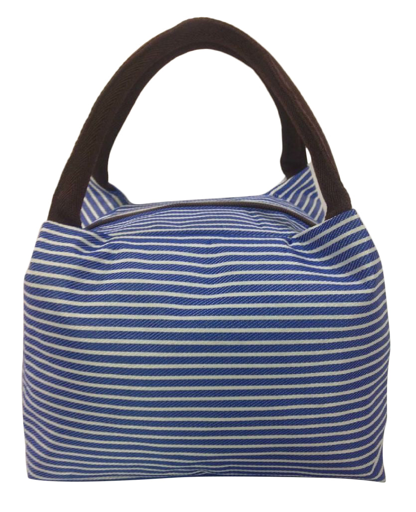 ハンドバッグ ミニバッグ ランチバッグ サブバッグ バック 鞄 BAG かばん レディース 女性用 ボーダー柄 シンプル ジッパー ファスナー 安心 マチ有り 貴重品入れ カジュアル