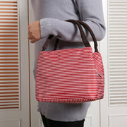 ハンドバッグ ミニバッグ ランチバッグ サブバッグ バック 鞄 BAG かばん レディース 女性用 ボーダー柄 シンプル ジッパー ファスナー 安心 マチ有り 貴重品入れ カジュアル
