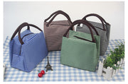 ハンドバッグ ミニバッグ ランチバッグ サブバッグ バック 鞄 BAG かばん レディース 女性用 ボーダー柄 シンプル ジッパー ファスナー 安心 マチ有り 貴重品入れ カジュアル