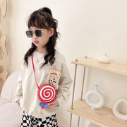 ポシェット ショルダーバッグ 鞄 キッズ 子供用 女の子 男の子 カバン 肩掛け 斜め掛け レザー調 キャンディ 丸型 ファスナー カジュアル 可愛い おしゃれ お出掛け 子ども用 女子 男子
