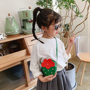 ポシェット ショルダーバッグ キッズ 子供用 カバン 鞄 イチゴ ストロベリー ファスナー 斜め掛け 肩掛け フェイクレザー かわいい