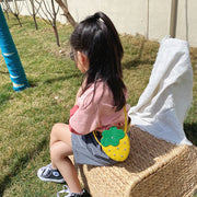 ポシェット ショルダーバッグ キッズ 子供用 カバン 鞄 イチゴ ストロベリー ファスナー 斜め掛け 肩掛け フェイクレザー かわいい
