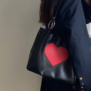 トートバッグ レディース 女性用 カバン 鞄 ハート レザー調 ゆめかわいい 大容量 肩掛け 手提げ お出かけ おしゃれ