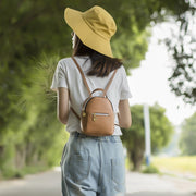 ミニリュック リュックサック レディース 女性 婦人 デイパック かばん 鞄 小さめ ファスナー ポケット 持ち手 肩掛け チャーム付き