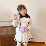 ショルダーバッグ ポシェット キッズ 子供用 鞄 カバン 斜めがけ 肩掛け ネコ 猫耳 フェイクレザー ミニバッグ チェーン かわいい おしゃれ お出かけ ギフト プレゼント