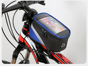 トップチューブバッグ スマホホルダー 自転車 収納 イヤホン穴付き 画面操作可能 面ファスナー 反射 ロード マウンテン バイク スマートフォン 携帯電話 サイクリング