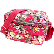 ショルダーバッグ レディース キャンバス 上品 花柄 ミニ 小さめ かばん 斜めがけ 肩掛け BAG カバン 鞄 小物収納 ミニショルダー コンパクト ショルダーベルト ショルダーストラップ ファスナーポケット アジャスター付き フラワー 総柄 ロゴ カジュアル かわいい 可愛い おしゃれ お洒落 旅行 普段使い デイリー 女性 婦人 彼女 妻 友達 ギフト 贈り物 母の日