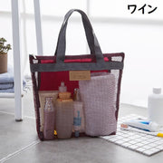 メッシュバッグ スパバッグ ビーチバッグ トートバッグ 手提げバッグ ハンドバッグ 温泉バッグ お風呂バッグ プールバッグ かばん 通気性 シンプル 男女兼用 小物入れ ファスナー ポケット 温泉 海 ビーチ ジム 旅行 鞄 カバン ユニセックス レディース メンズ