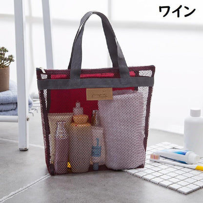 メッシュバッグ スパバッグ ビーチバッグ トートバッグ 手提げバッグ ハンドバッグ 商品画像5