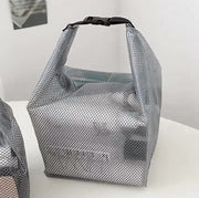化粧ポーチ メイクポーチ コスメポーチ プールバッグ 洗面用品 防水 大容量 持ち運び 旅行 小物入れ 透け感 大きく開く 持ち手