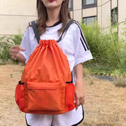 ナップサック リュックサック ユニセックス 男女兼用 レディース メンズ メッシュポケット付き シンプル カジュアル スポーツ アウトドア ジム フィットネス 鞄 かばん カバン 女性用 男性用