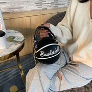 ミニショルダーバッグ ポシェット 女性 メイクポーチ 小物入れ バスケットボール型 スマホ収納 肩掛け 手提げ 斜めがけ 大容量